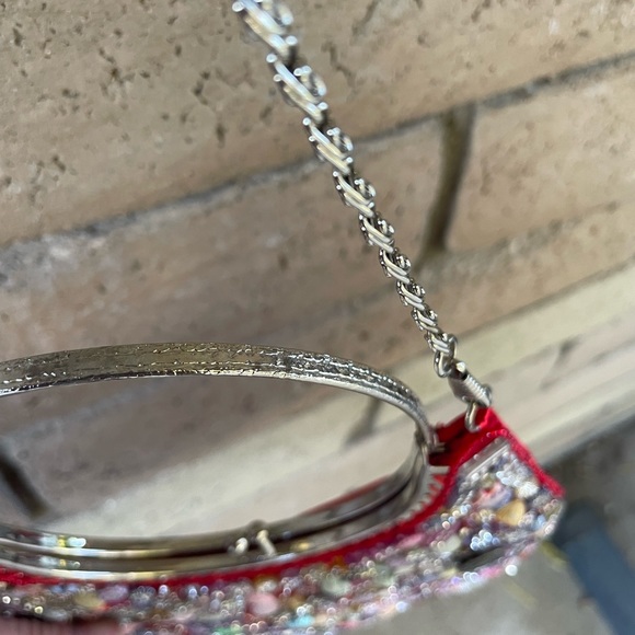 LaViola 90’s  Y2K beaded bedazzled jeweled crossbody handbag purse - Picture 5 of 10